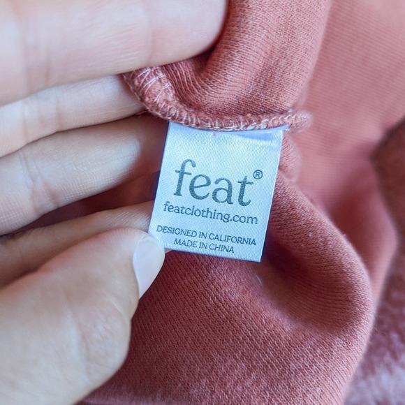 FEAT BlanketBlend Crewneck ButterWash Sweater in Cayenne XL - Picture 10 of 13